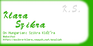 klara szikra business card